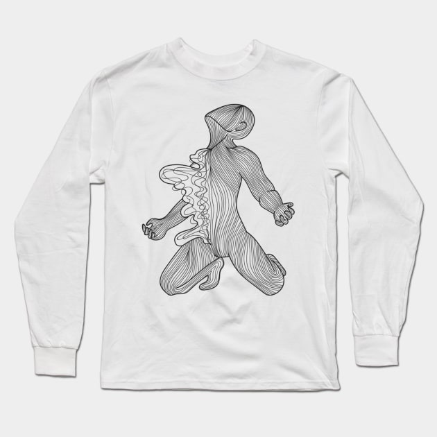 Line Man Long Sleeve T-Shirt by ddoesart